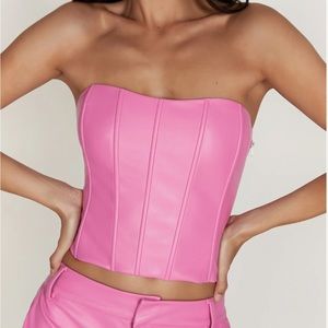 Brand new Meshki faux leather corset